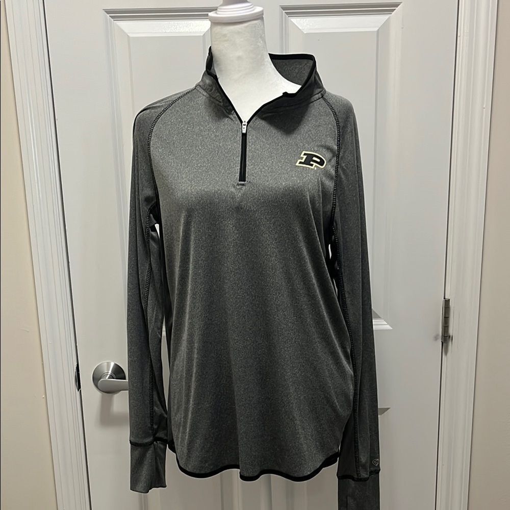 Colosseum Brand Women's Purdue Gray Quarter-Zip Sweatshirt